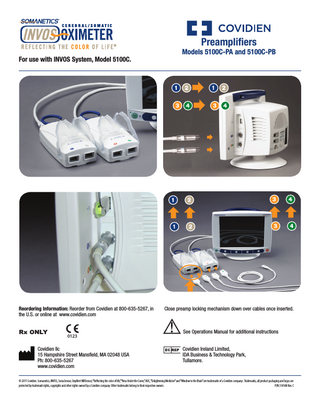 INVOS 5100C-PA and PB Preamplifiers Quick Setup Guide Rev C