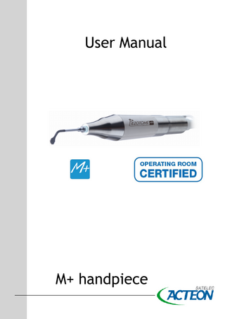 Piezotome M+ Handpiece User Manual  September 2013