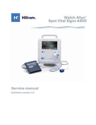 Welch Allyn® Spot Vital Signs 4400  Service manual Software version 1.X  