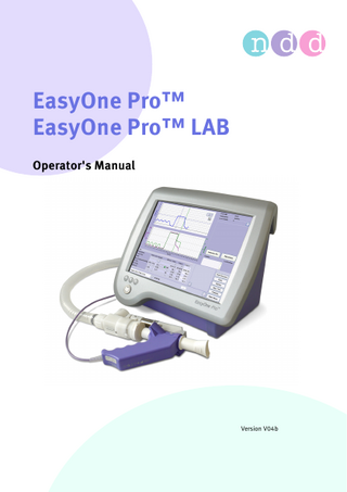 EasyOne Pro™ EasyOne Pro™ LAB Operator's Manual  Version V04b  