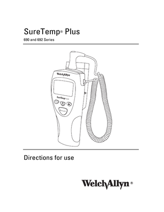 SureTemp Plus 690 and 692 Series Directions for Use Ver A May 2018