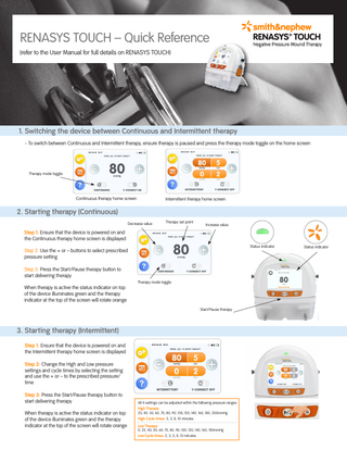 RENASYS TOUCH Quick Reference Aug 2016