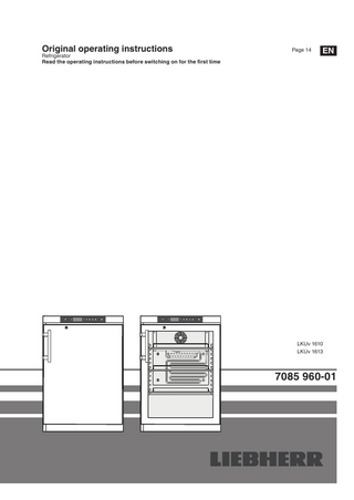 LKUv 1610 and LGeKuv 1613 Original Operating Instructions