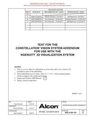 Constellation Addendum for Ngenuity 3D Visualization System