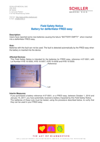 FRED easy Field Safety Notice Jan 2017