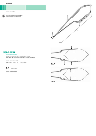 YASARGIL Aneurysm Clip Applier Forceps Instructions for Use/Technical Description