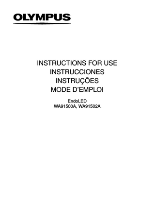 EndoLED WA91500A and WA91502A Instructions for Use March 2013