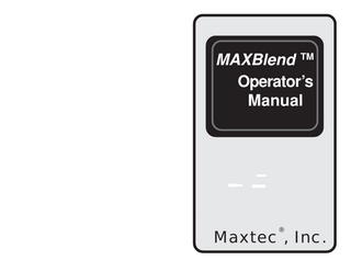 MAXBlend Operators Manual Rev B