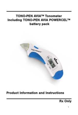 TONO-PEN AVIA including POWERCEL Product Information and Instructions Rev A March 2007