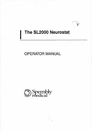 The SL2000 Neurostat Operator Manual Issue C115-3