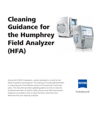 Humphrey Zeiss Field Analyzer Cleaning Guidance May 2020