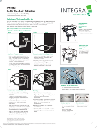 Integra BUDDE Halo Brain Retractors Set-Up Guide Oct 2010