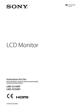 LMD-X550MT and LMD-X310MT Instructions for Use Oct 2016