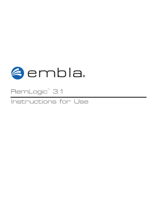 Embla RemLogic 3.1 Instructions for Use Rev 1.0 Nov 2010