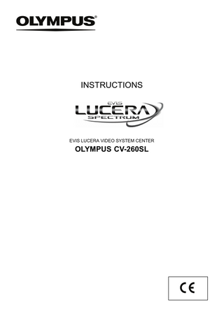 CV-260SL EVIS LUCERA VIDEO SYSTEM Instructions April 2014