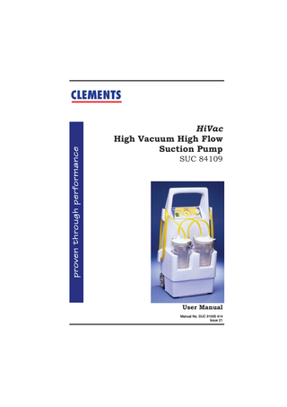 SUC 84109 HiVac High Vacuum High Flow Suction Pump User Manual Issue 21