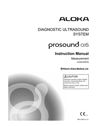 prosound -α 6 Instruction Manual Measurement Volume 2 of 2 rev 10