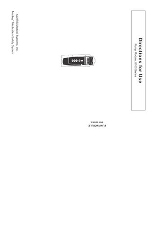 Pump Module Model 8100 series Directions for Use Rev 00