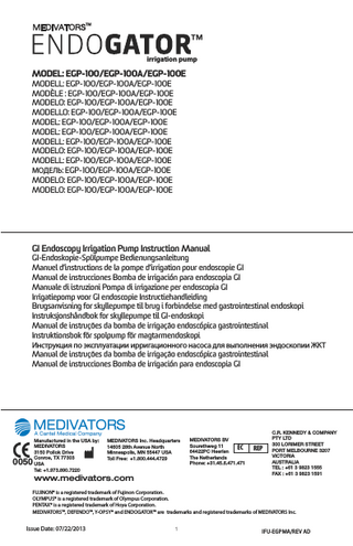 ENDOGATOR EGP-100 series Instruction Manual Rev AD July 2013