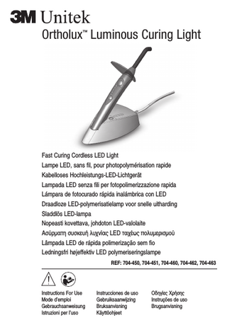 Ortholux Luminous Curing Lamp 704-xxx series Instructions for Use Dec 2015