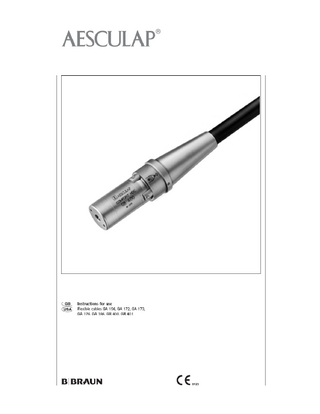 Flexible Cables GA156, GA172, GA173, GA176, GA186, GB400, GB401 Instructions for Use