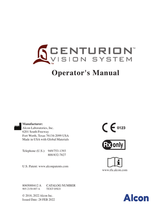 CENTURION Operators Manual