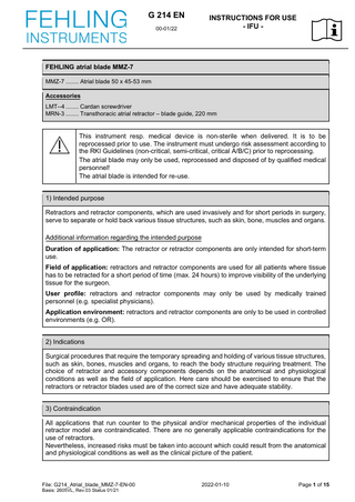 Atrial blade Instructions for Use