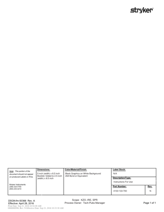 Ref 4103-133-000 Keyless Drill Attachment Instructions for Use Rev N July 2016