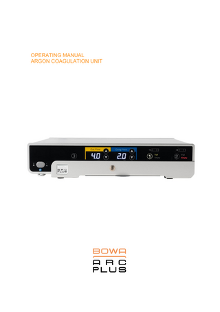 OPERATING MANUAL ARGON COAGULATION UNIT  