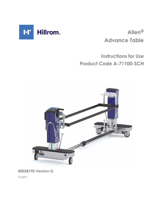 Allen Advance Table Instructions for Use Ver G