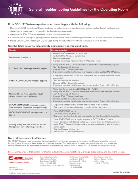 SCOUT CHECK Console General Troubleshooting Guide PDF download