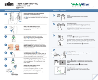 ThermoScan PRO 6000 Quick Reference Guide Rev C