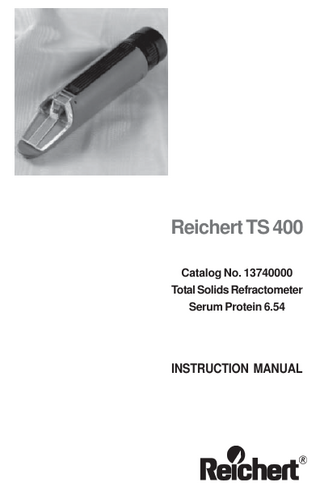TS400 Refractometer Instruction Manual Rev B
