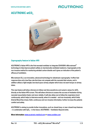 fabian HFO with COVIDIEN etCO2 Microstream MicroPod V1.0 Guide