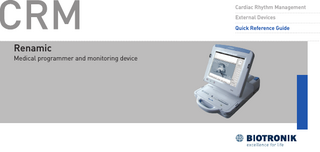 Cardiac Rhythm Management External Devices Quick Reference Guide  Renamic  Medical programmer and monitoring device  