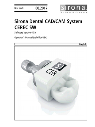 CEREC SW Operators Manual sw ver 4.5.x Aug 2017