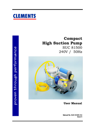 SUC 81500 - Compact High Suction Pump User Manual Issue 4