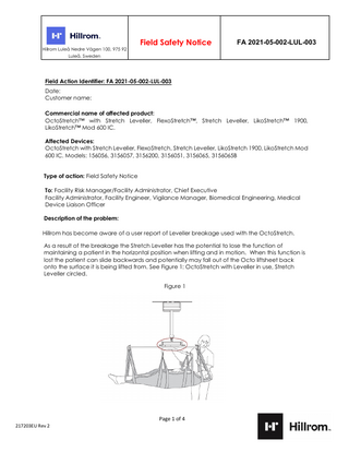 OctoStretch Field Safety Notice Oct 2021