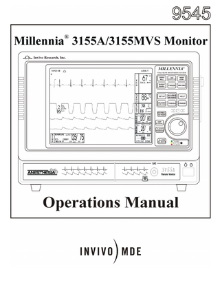 Millennia 3155A and 3155MVS Monitor Operations Manual Release13 Feb 2004