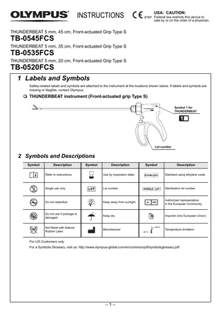 THUNDERBEAT Instruments Instructions 