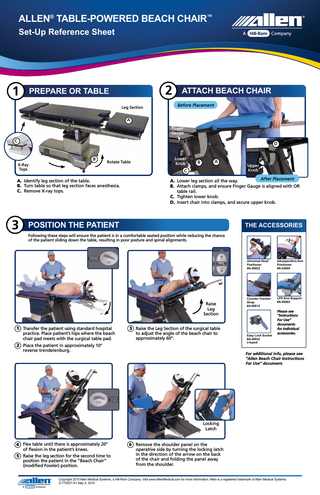 Table -Powered Beach Chair Set-Up Reference Sheet May 2010