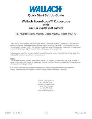 ZOOMSCOPE Quick Start Set Up Guide Rev C May 2014