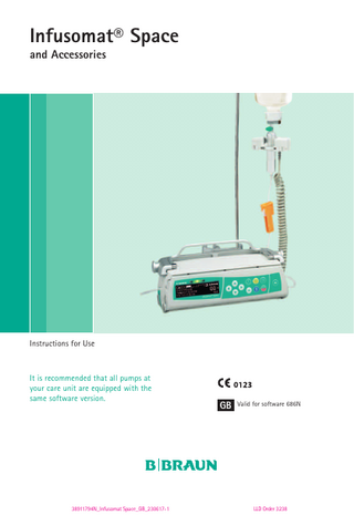 Infusomat Space and Accessories Instructions For Use Sw 686N June 2017