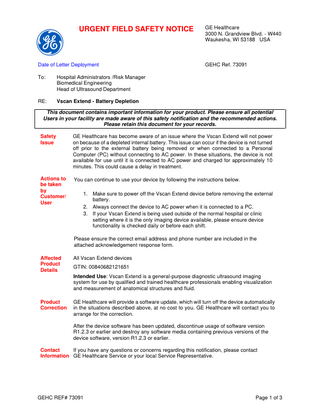 Vscan Extend Urgent Field Safety Notice Dec 2021