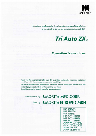 Tri Auto ZX Operation Instructions Feb 2003