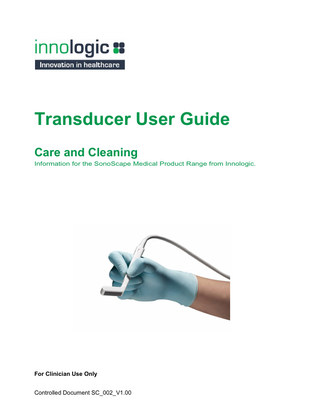 Transducer User Guide - Care and Cleaning