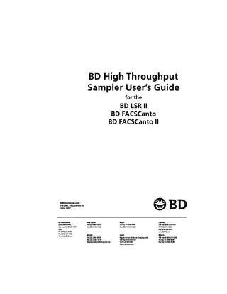 High Throughput Samplers User's Guide Rev A June 2007