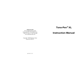 Tono-Pen® XL Instruction Manual