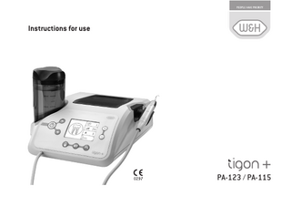 Instructions for use PA-123 / PA-115