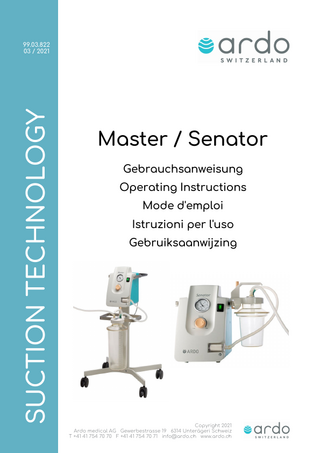 Master and Senator Operating Instructions  March 2021